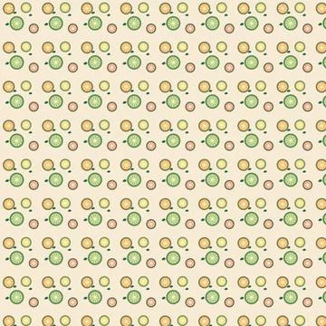 Citrus Fruit Pattern Seamless Vector Background with Lime and Orange Slices.. Stock Illustration