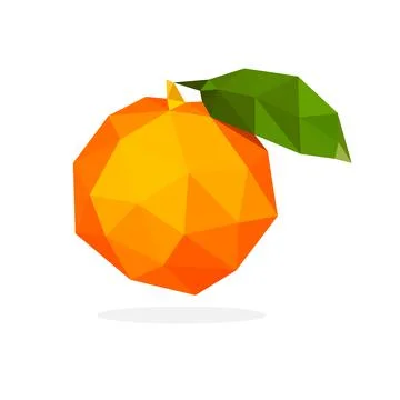 Citrus fruit polygon art image. vector illustration Stock Illustration