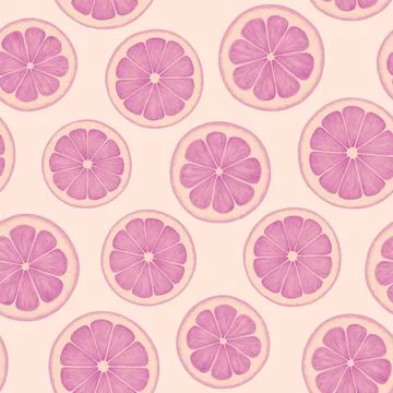 Citrus fruit seamless pattern. Colorful vivid print with juicy lemon slices Stock Illustration