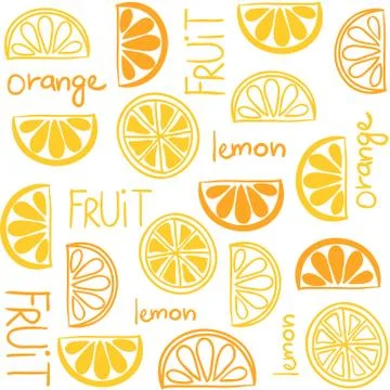 Citrus fruit seamless pattern Stock Illustration