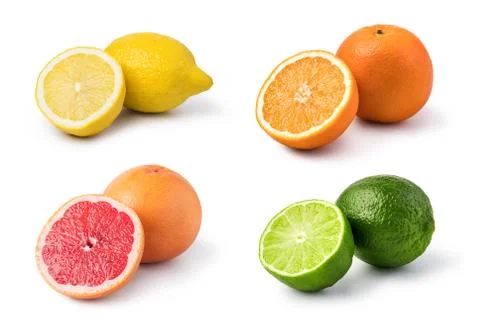 Citrus fruit set Stock Photos