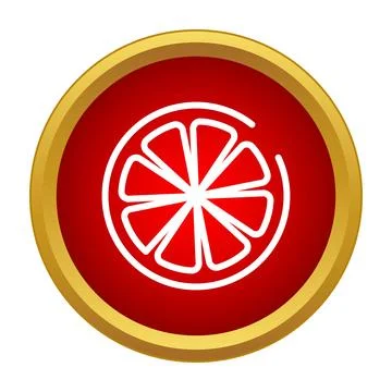 Citrus fruit slice icon graphic element simple style Stock Illustration