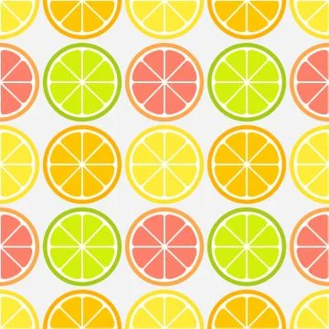 Citrus fruit slices seamless pattern. Vector illustration Stock Illustration