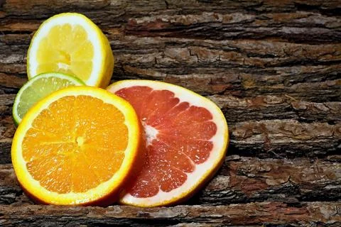 Citrus fruit is the source of vitamins for our health. Foto stock