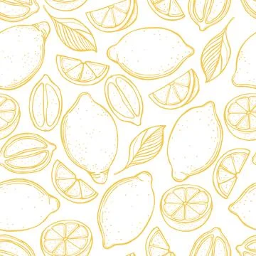 Citrus fruits. Lemon. Vector  pattern イラスト素材
