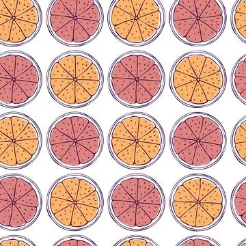 Citrus fruits. Vector  pattern Stock Illustration