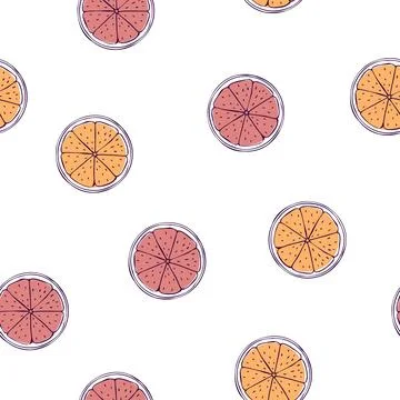 Citrus fruits. Vector  pattern Stock Illustration