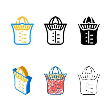 Citrus juicer multipack kitchen cookware color icon vector Stock Illustration