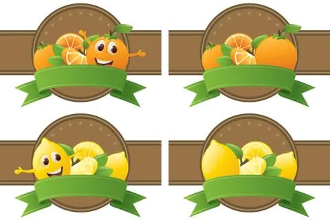 Citrus labels Stock Illustration