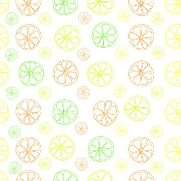 Citrus lemon lime vector seamless pattern on white Illustrazione stock