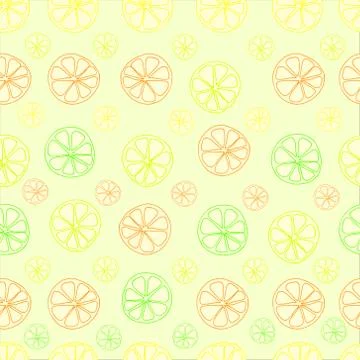Citrus lemon lime vector seamless pattern on green Illustrazione stock