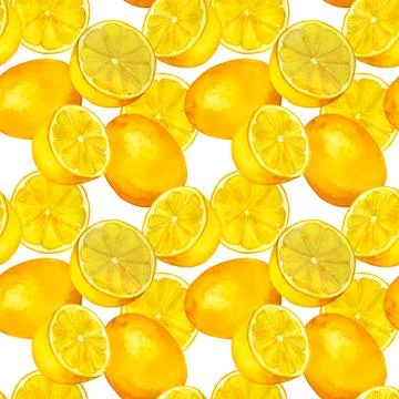 Citrus lemon. Seamless pattern for prints on wallpaper, textiles, diy, scrapb Stock Illustration