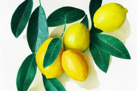 Citrus Limon (Lemon) Fruit. The lemon (Citrus limon) is a species of small ev Stock Illustration