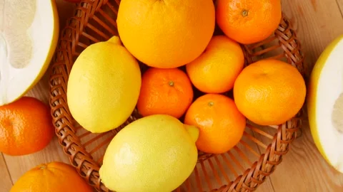 Citrus mix in a basket. Stock Footage 233238028
