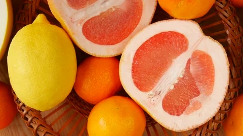 Citrus mix in a basket. Stock Footage 239888237