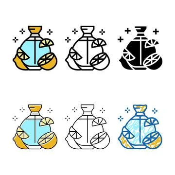 Citrus notes perfume color icon vector multipack Stockillustratie