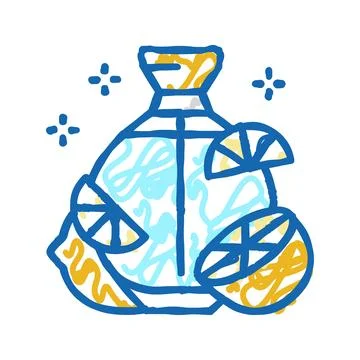 Citrus notes perfume icon doodle illustration Stockillustratie