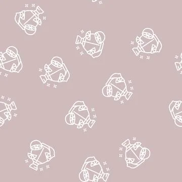 Citrus notes perfume line seamless pattern Stock Illustration