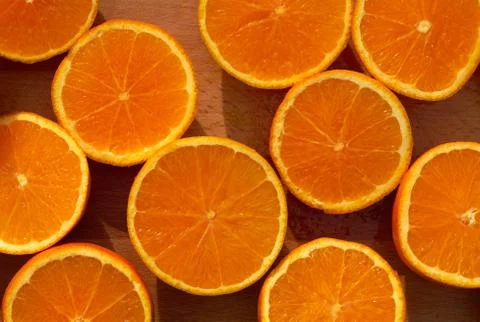 Citrus oranges slices background pattern Foto stock