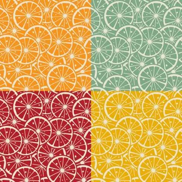 Citrus pattern collection Stock Illustration