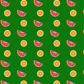 Citrus pattern on green background Stock Illustration