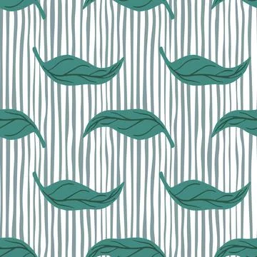 Citrus plants seamless pattern with simple turquoise mandarin leaf shapes. St Illustrazione stock