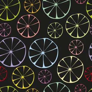 Citrus seamless background Stock Illustration