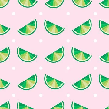 Citrus seamless pattern. lime slices, seamless pattern. tropical fruits print Stock Illustration