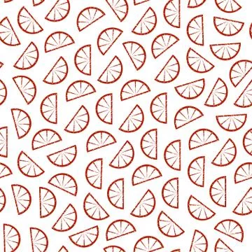 Citrus seamless pattern. Slices of tropical fruits Stock Illustration