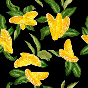 Citrus Seamless Vector Pattern Stock Illustration