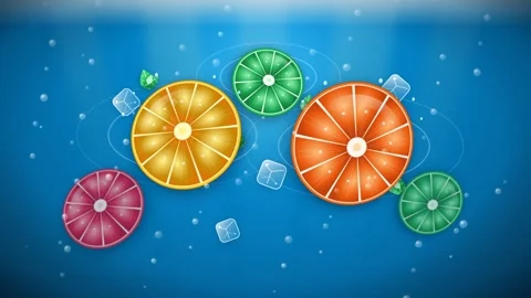 Citrus Slice Splash Summer Drink Loop 4K 스톡 동영상 346125654