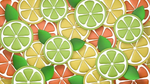 Citrus slices background on a seamless loop Stock Footage 311833337