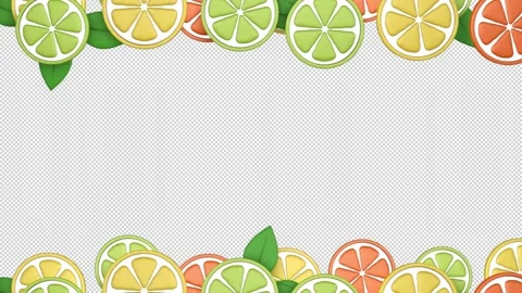 Citrus slices frame loop on alpha Stock Footage 334938946
