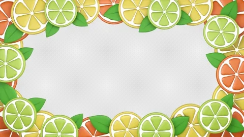 Citrus slices frame on a seamless loop Stock Footage 308934454