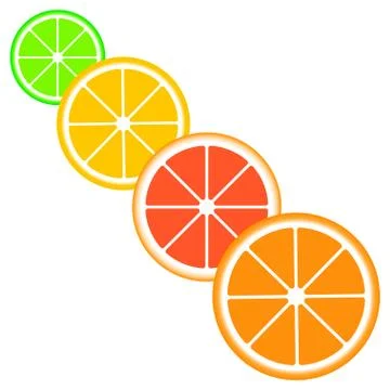 Citrus slices of lemon Stock Illustration