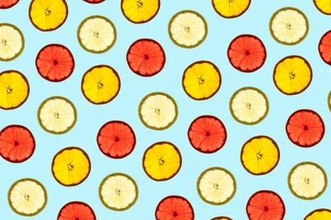 Citrus slices pattern Stock Photos