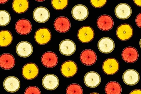 Citrus slices pattern Stock Photos