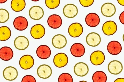 Citrus slices pattern Stock Photos