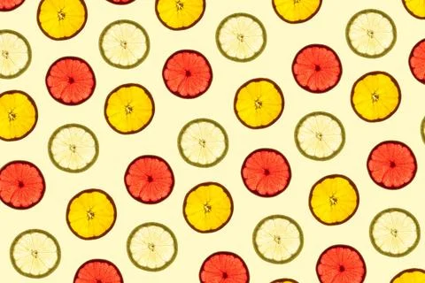 Citrus slices pattern Foto stock
