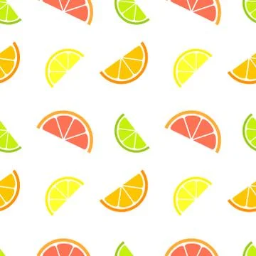 Citrus slices seamless pattern. Vector illustration Stock Illustration
