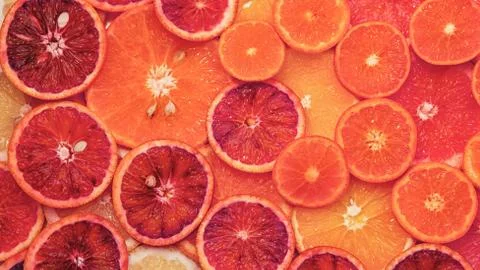 Citrus solid pattern of orange, grapefruit. Stock Photos
