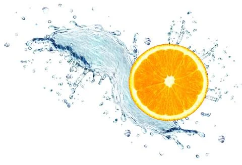 Citrus splash water Stock Photos