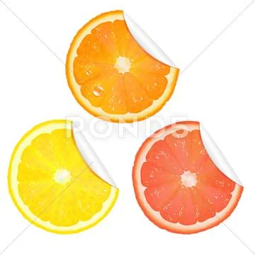 Citrus stickers Stock Illustration