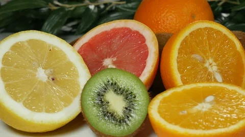 Citrus on the table Stock Footage 87417431