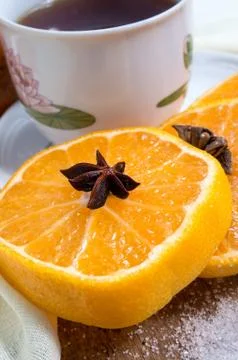 Citrus tea on the table Stock Photos