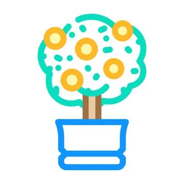 Citrus tree color icon vector illustration Stock Illustration