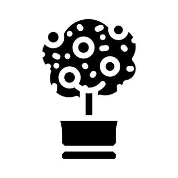 Citrus tree glyph icon vector illustration Stock Illustration