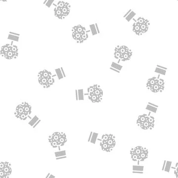 Citrus tree glyph vector seamless pattern Stock Illustration