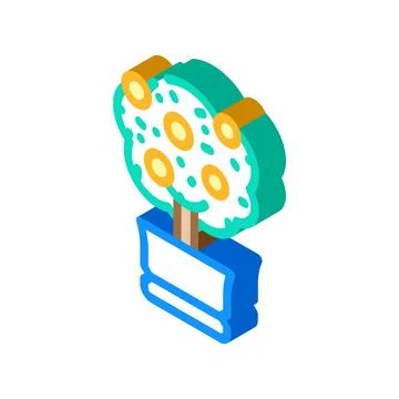 Citrus tree isometric icon vector illustration Stock Illustration
