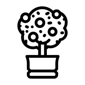 Citrus tree line icon vector illustration Stock Illustration